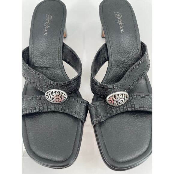 Brighton Tamijo Croc Wedge Heels, Black, Sz. 9 1/2 M, Casual Office Career - Picture 5 of 10